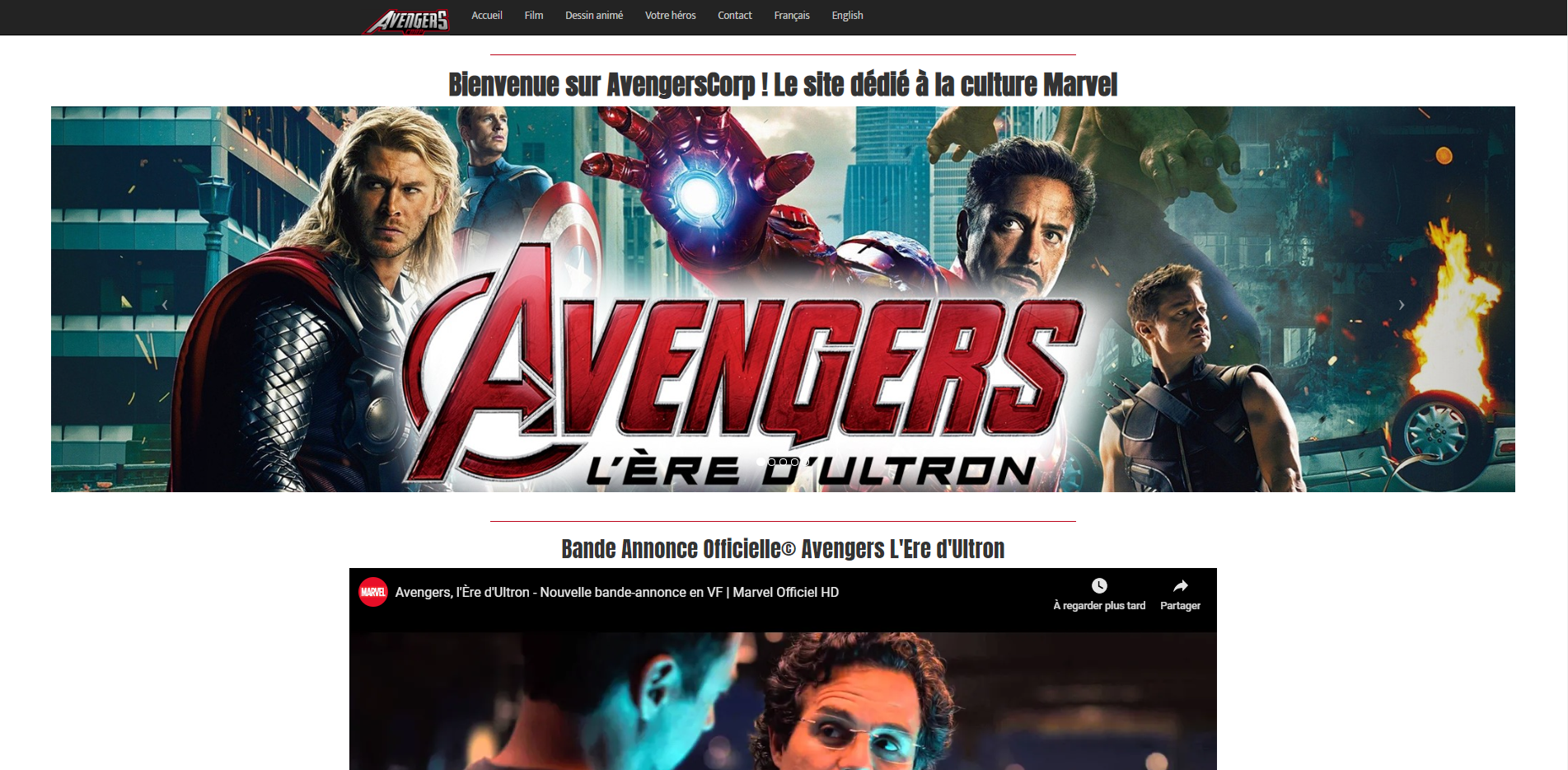 Site Web AvengersCorp